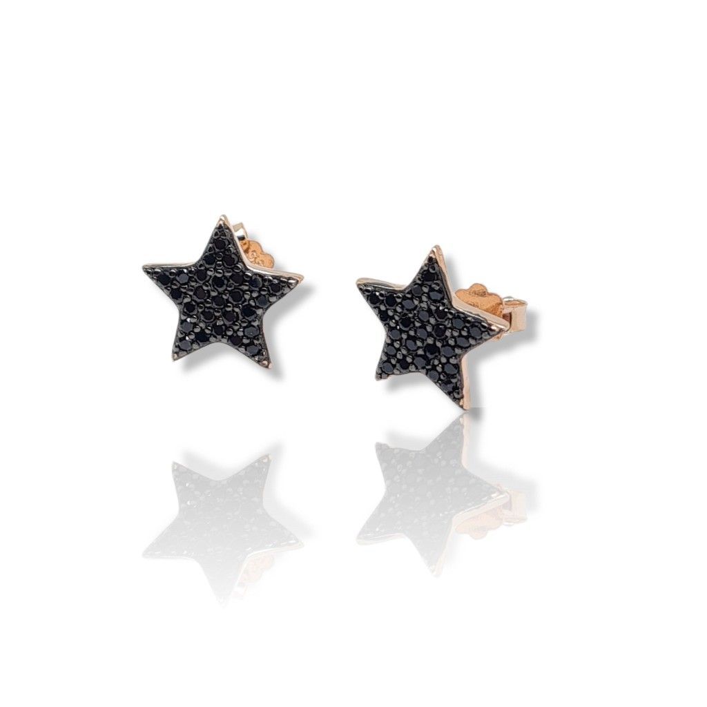 Rose gold plated silver 925º earrings with stars (code FC006440)